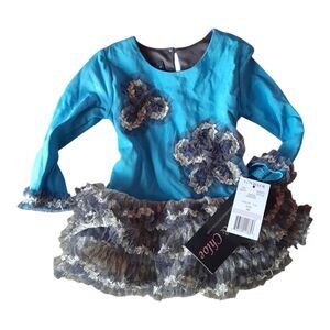 Isobella & Chloe Blue and Gray Dance Dress